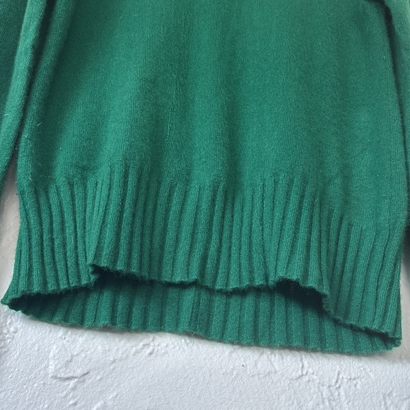 J. Crew Vibrant Green 100% cashmere Mock Neck Sweater XS - Picture 4 of 6